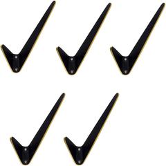 Five Asymmetric Mid-Century Brass Wall Hooks by Hertha Baller, Austria, 1950s