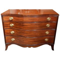 Mahogany Serpentine Style Chest of Drawers, circa 1940 2