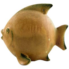 Rörstrand Stoneware Figure by Gunnar Nylund, Fish