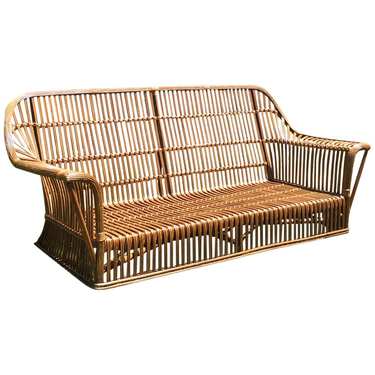 Antique Ficks Reed Stick Wicker Sofa at 1stdibs