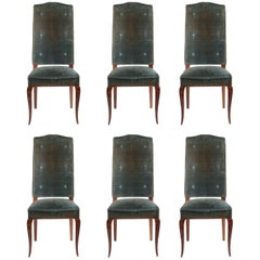 Attributed to Jean-Charles Moreux Set of Six Dining Chairs
