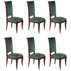 Rene Prou Fine Set of Six Dining Chairs