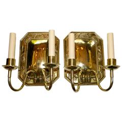 Pair of Swedish Repoussé Sconces