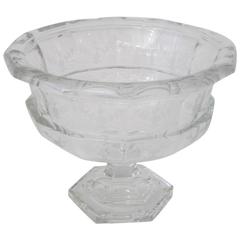 Vintage Tiffany Etched Crystal Pedestal Bowl