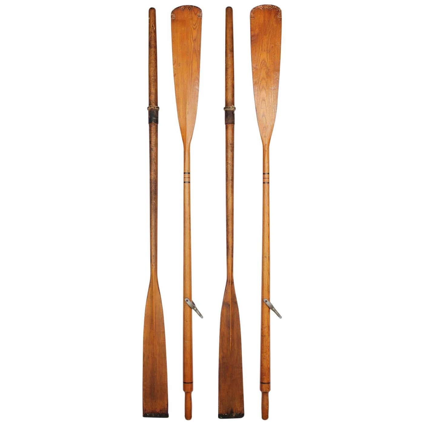 Rustic Oars Collection of Four Vintage Wood Oars at 1stDibs