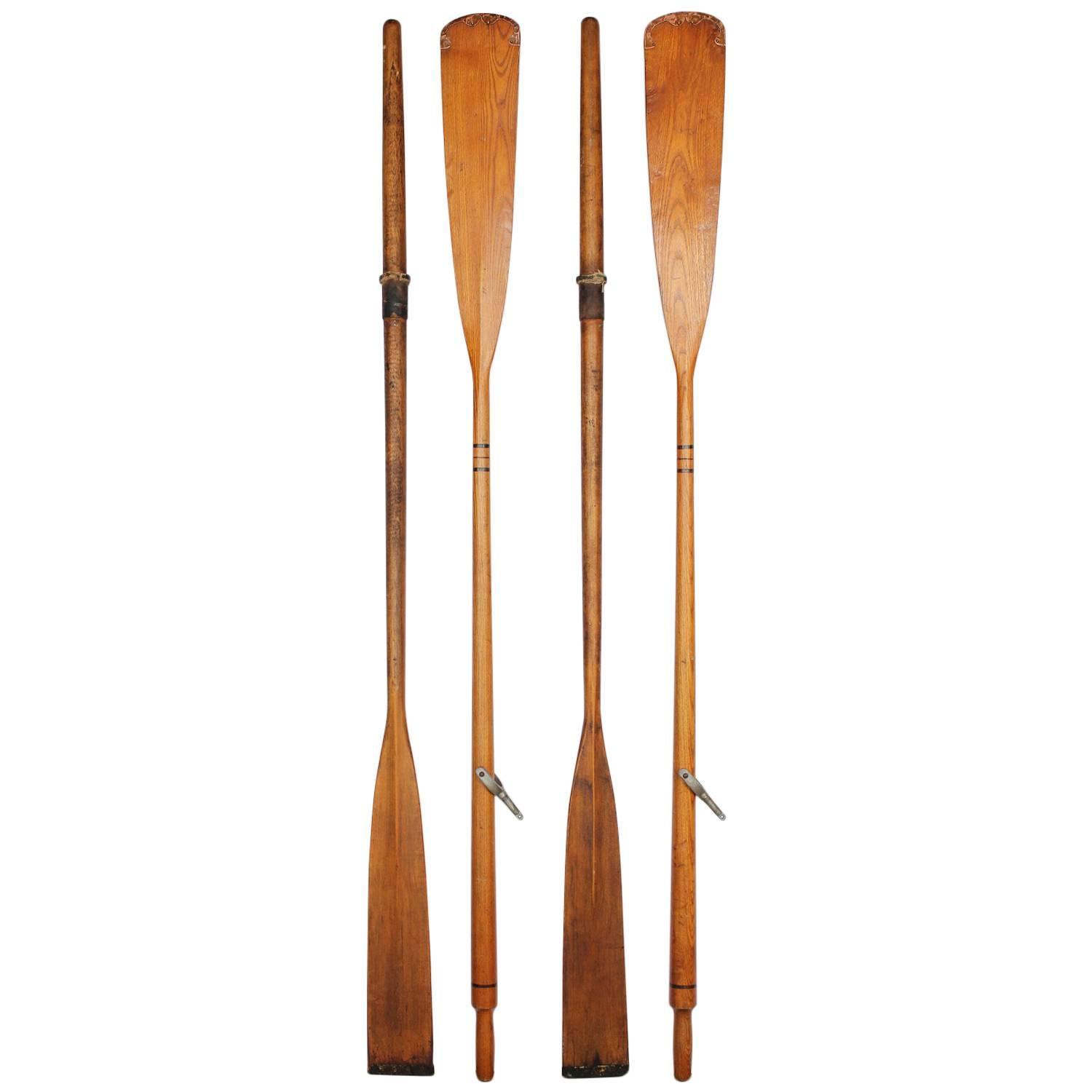 Collection of Four Vintage Wood Oars For Sale at 1stdibs