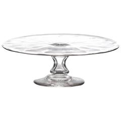 Antique Handblown Flint Glass Cake Stand 8