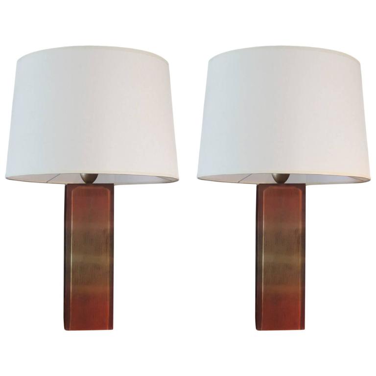 Pair of Table Lamps in Resin and Agate. For Sale at 1stdibs