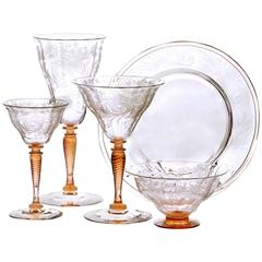 Steuben One-of-a-Kind Engraved Stemware Service 9
