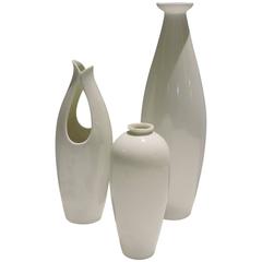 Japanese Modernist White Porcelain Vases