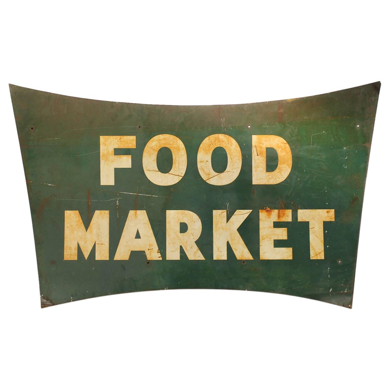 1950s Food Market Metal Sign