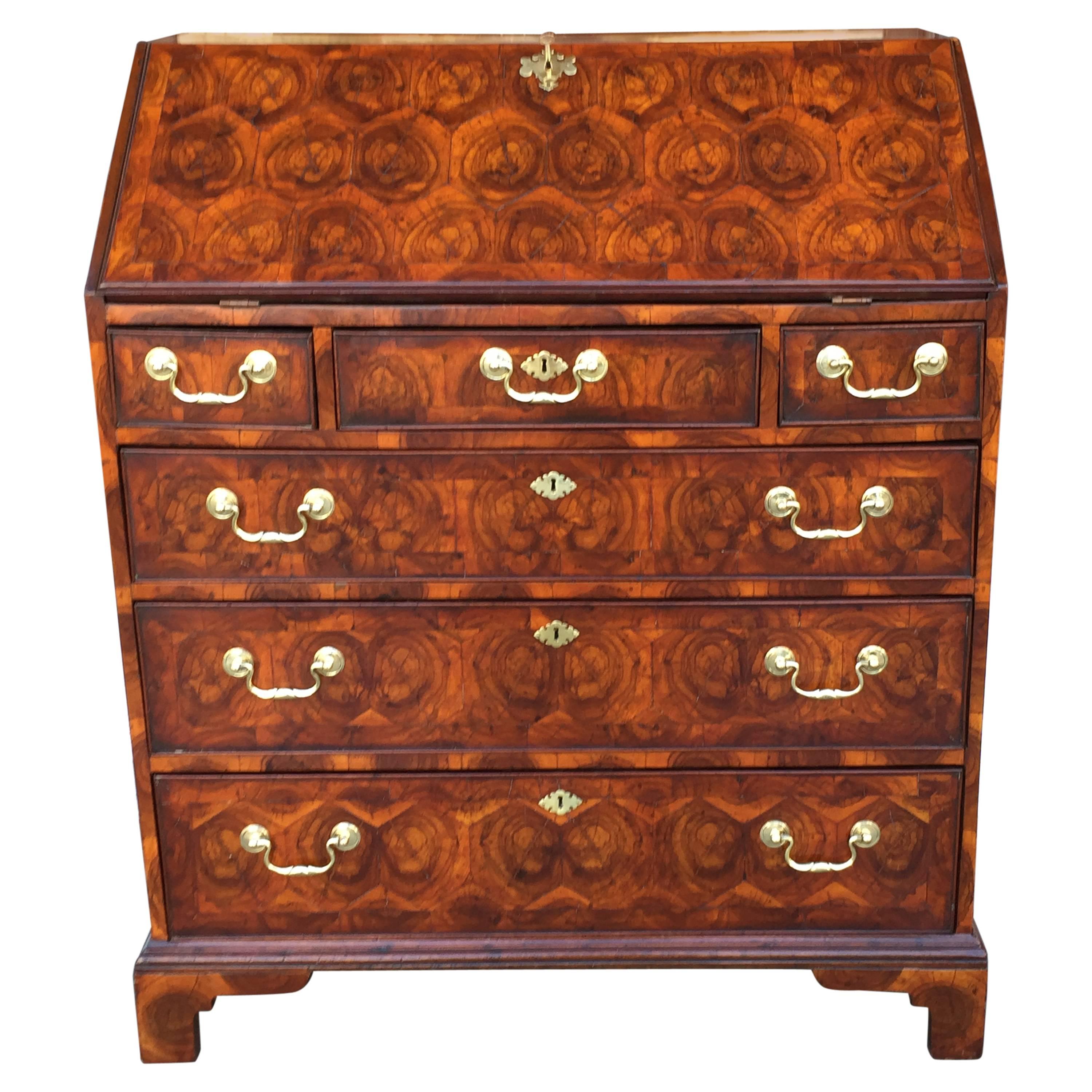 Walnut Veneered Slant Front Desk, circa 1780