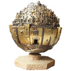 "The Golden City, Jerusalem" Revolving Illuminated Sculpture by Frank Meisler