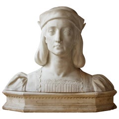 Antique Italian Marble Bust by Aristide Petrilli