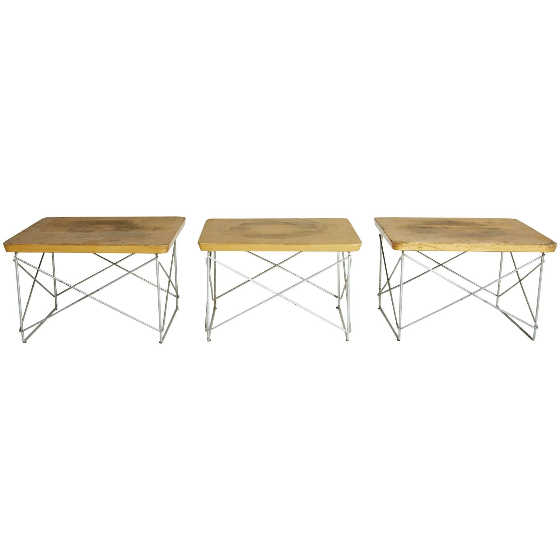 1950s Birch LTR Tables by Eames for Herman Miller, Early Production, Signed