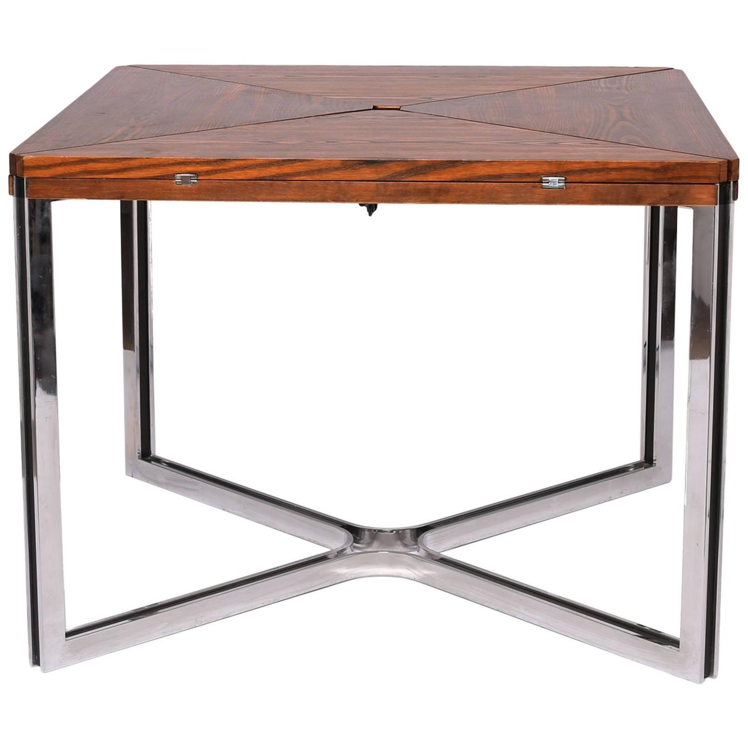 Maurice Villency Sculpted Swivel Expandable Glass And Steel Dining Maurice Villency Sculpted Swivel Expandable Glass And Steel Dining Table For At 1stdibs