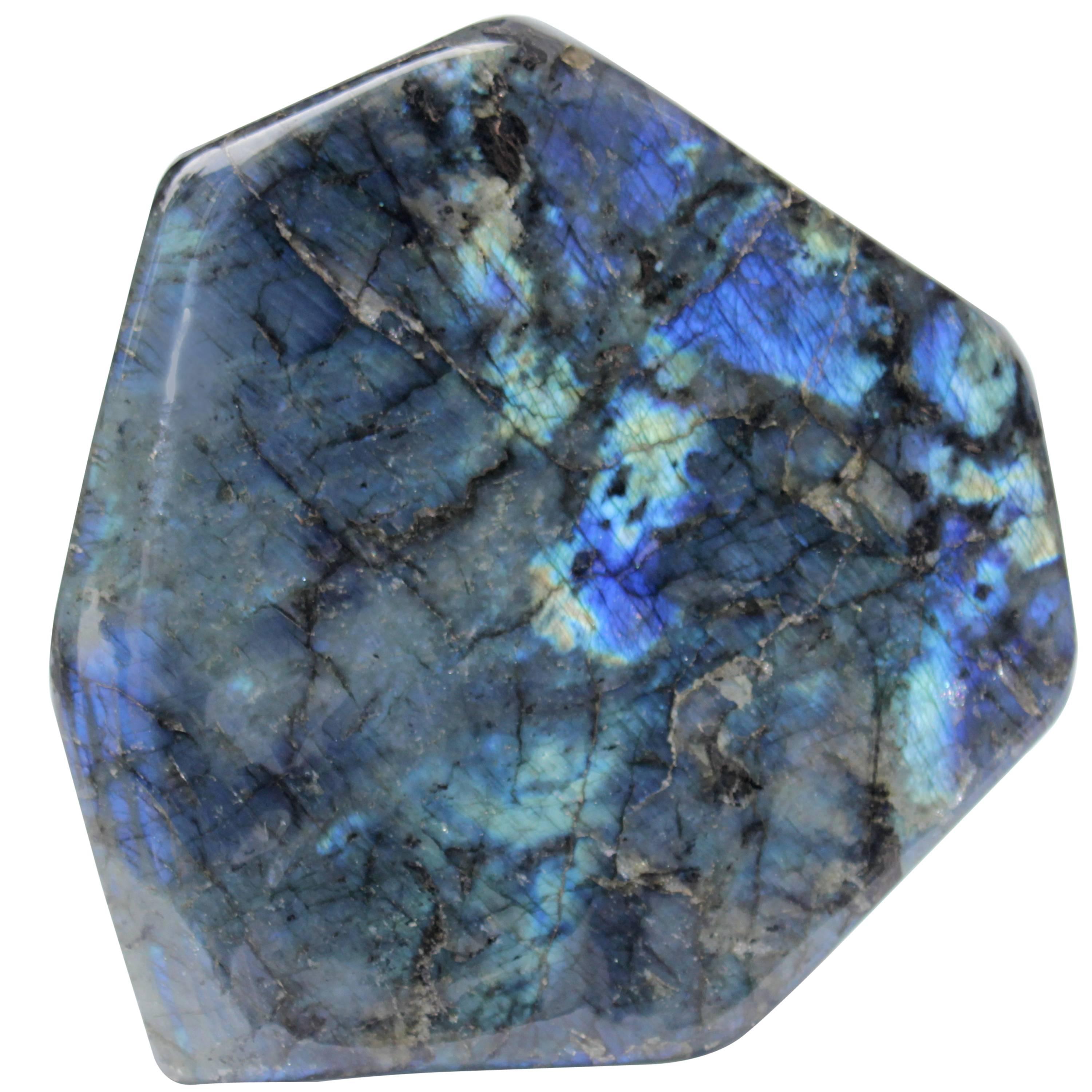 Large Piece of Polished Organic Labradorite, Natural Art Accessory / 24 Lbs For Sale