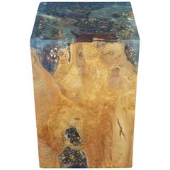 Wood Stool Encased in Resin