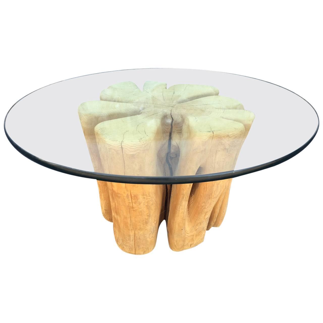 Cypress Wood Tree Trunk Coffee Table Cypress Wood Tree Trunk Coffee Table