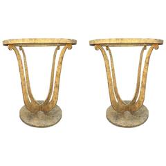 Pair of Gilt Iron Gueridon Tables 1