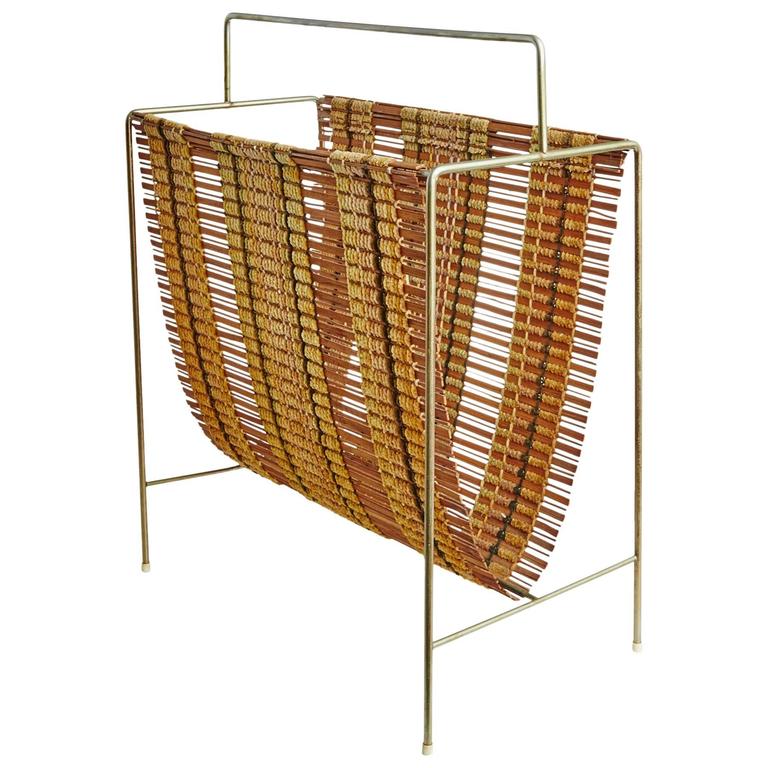 Woven Magazine Rack by Maria Kipp, Rare at 1stdibs