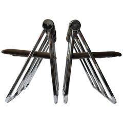 Set of Six Folding Chairs by Giancarlo Piretti Vintage Set of Six Folding Chairs by Giancarlo Piretti