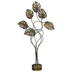 Italian Mid-Century Modern Brass Tommaso Barbi Style Floor Lamp