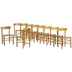 Set of Ten Dining Chairs Attributed to Borge Mogensen