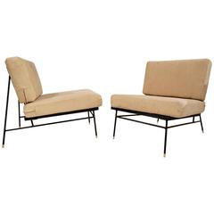 California Modern Iron Slipper Chairs by Milo Baughman