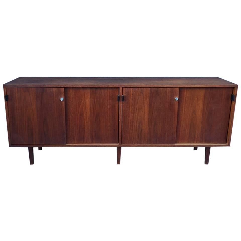 Early Florence Knoll Walnut Credenza, 1950s