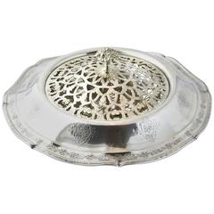 Towle Louis XIV Ornate Sterling Silver Flower Display Bowl with Pierced Frog 12