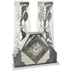 Set di orologi e vasi in stile Art Nouveau francese di R. Ragu