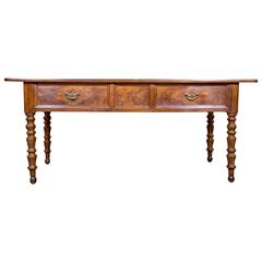 Antique French Period Louis Philippe Cherry Desk with Bookmatched Front Antique French Period Louis Philippe Cherry Desk with Bookmatched Front