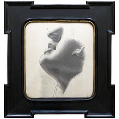 Beaux Arts Charcoal Drawing in Period Frame