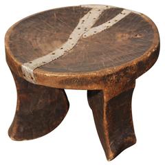 Antique Hand-Carved African Three-Legged Wooden Stool
