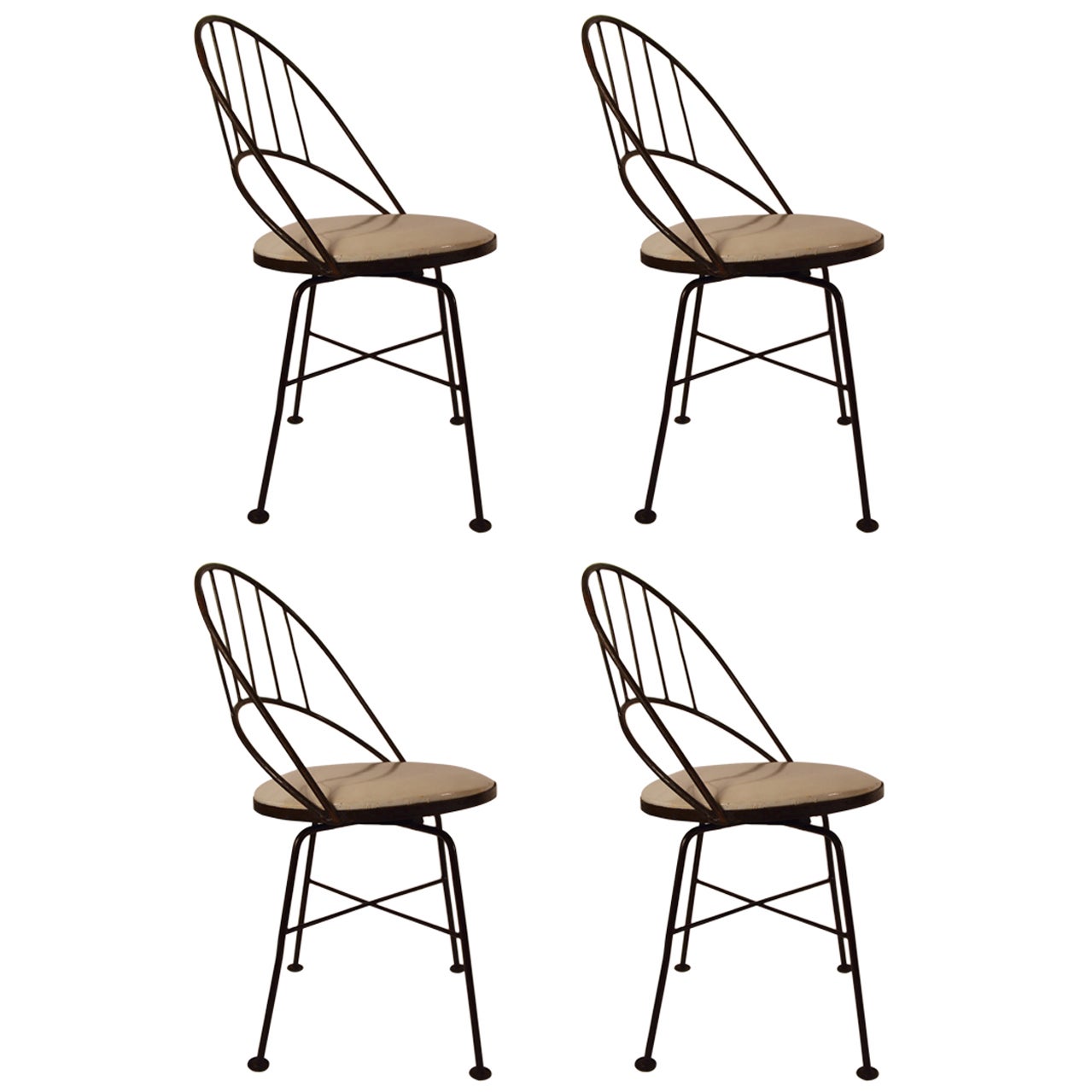 Set of Four Early Handmade Iron Chairs For Sale at 1stDibs