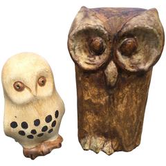 Wonderful Mid-Century Modern Arts & Crafts Owl Germany 1950/60s Signed FREE SHIP
