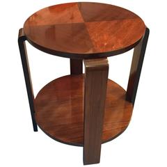French Art Deco Round Accent Table