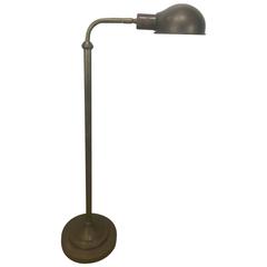 Single Patinated Brass Floor Lamp
