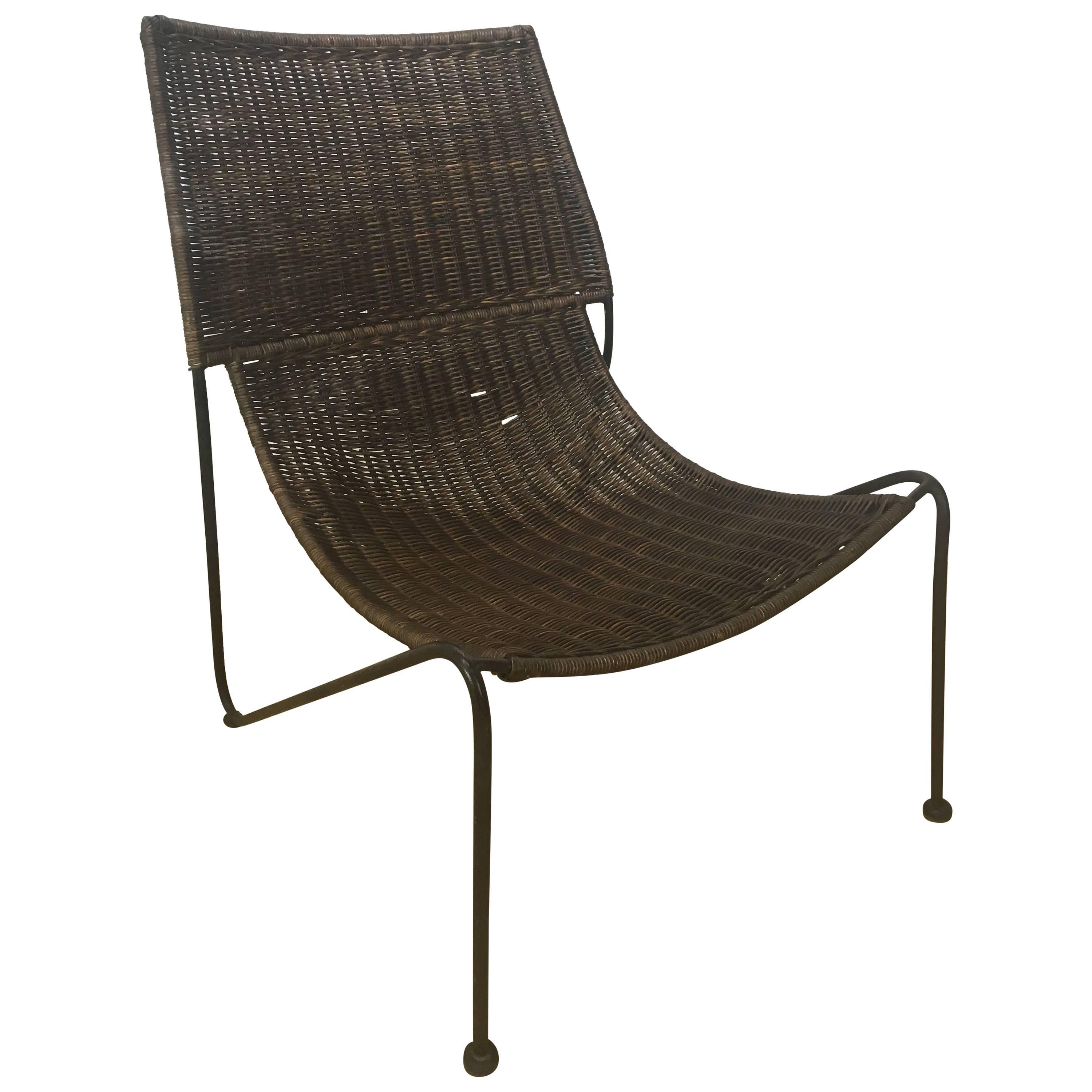 Sculptural Rattan Lounge Chair