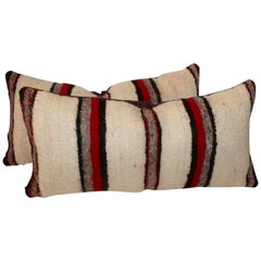 Pair of Handwoven Navajo Saddle Blanket Pillows