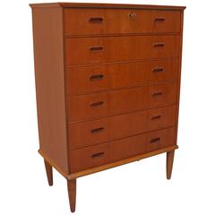 Danish Modern 1950s Teak Highboard Dresser Chest of Drawers
