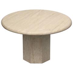 Round Italia Travertine Dining Table