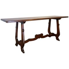 Antique 19th Century Tuscan Trestle Farm Refectory Table