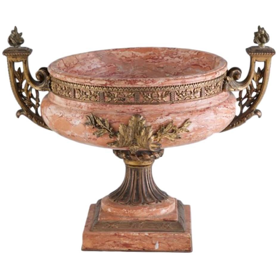 19th Century Italian Gilt Bronze Marble Urn