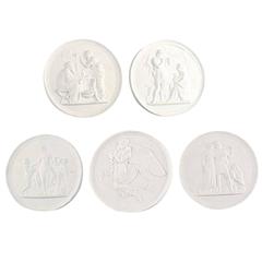 Five Biscuit Plaques/Plaques after Thorvaldsen, Royal Copenhagen and One B&G