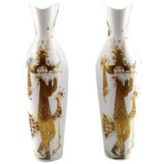 Rosenthal Studio Line Quatre Couleurs, Bjorn Wiinblad a Pair of Porcelain Vases