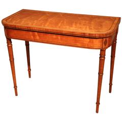 Fine Late George III Satinwood and Rosewood Card Table