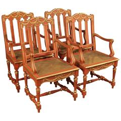 20th Century Group of Armchairs Made by Lacquered Wood