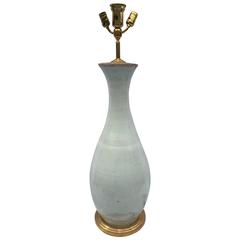 Monumental 19th Century Asian Pottery Ceramic Glaze Table Floor Lamp Gilt Base
